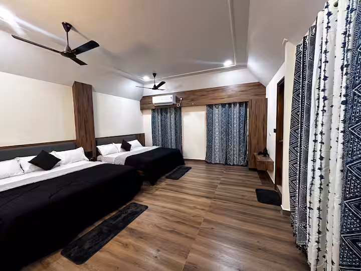 Bedroom 1 with comfortable double bed and modern furnishing
